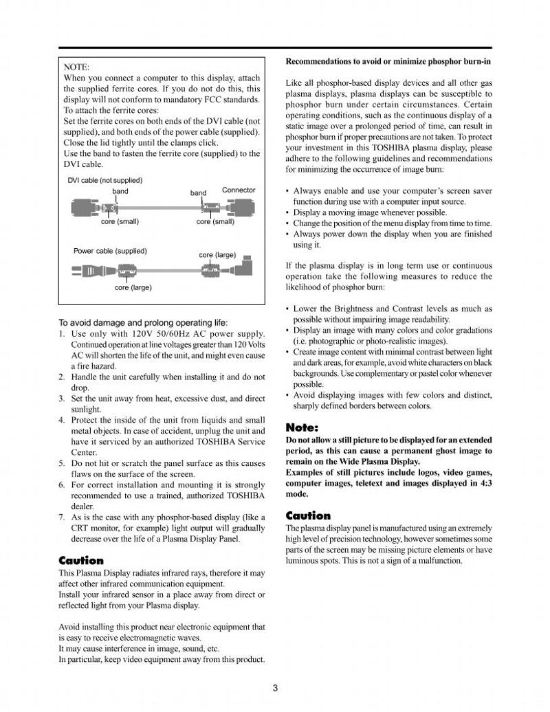 Toshiba 50HP82 Projector Operating Manual