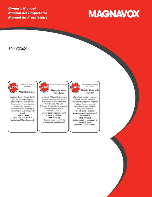 Magnavox 50 MV 336X/F7 TV Operating Manual
