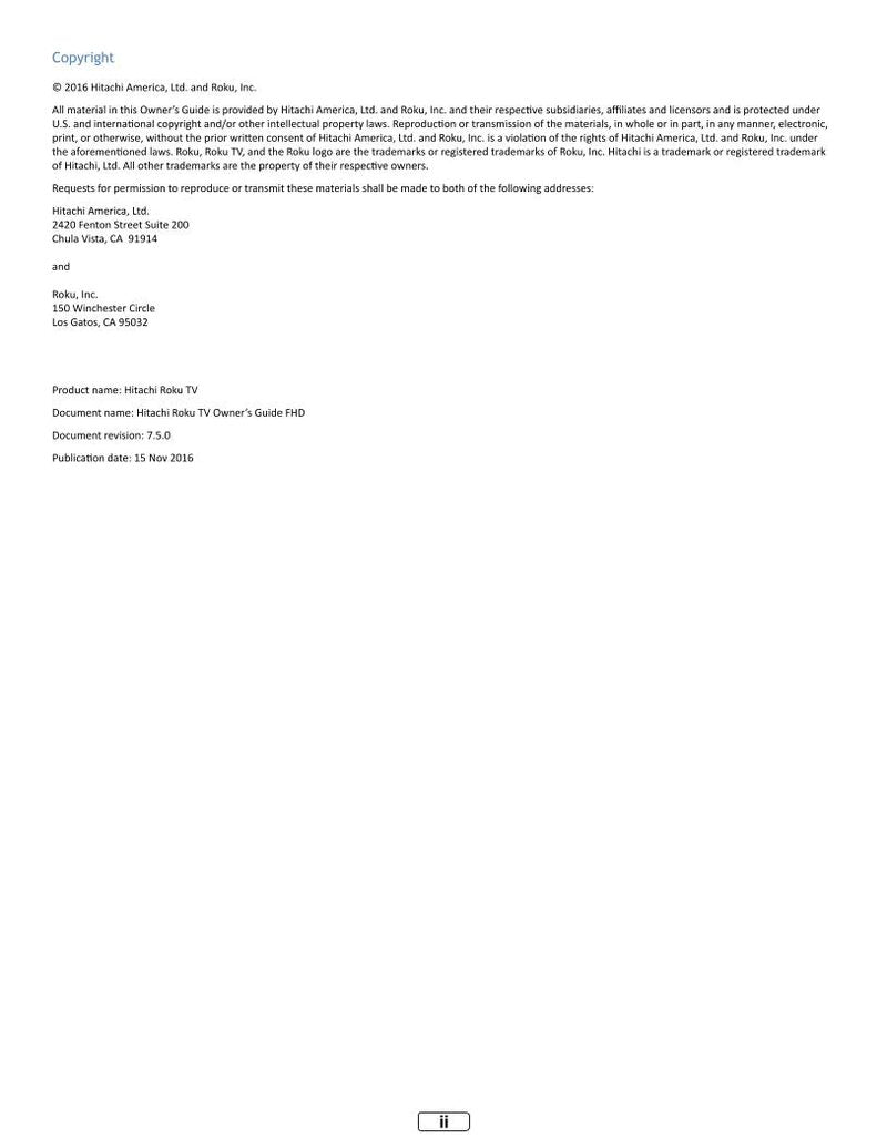 Hitachi 50 R 5 TV Operating Manual