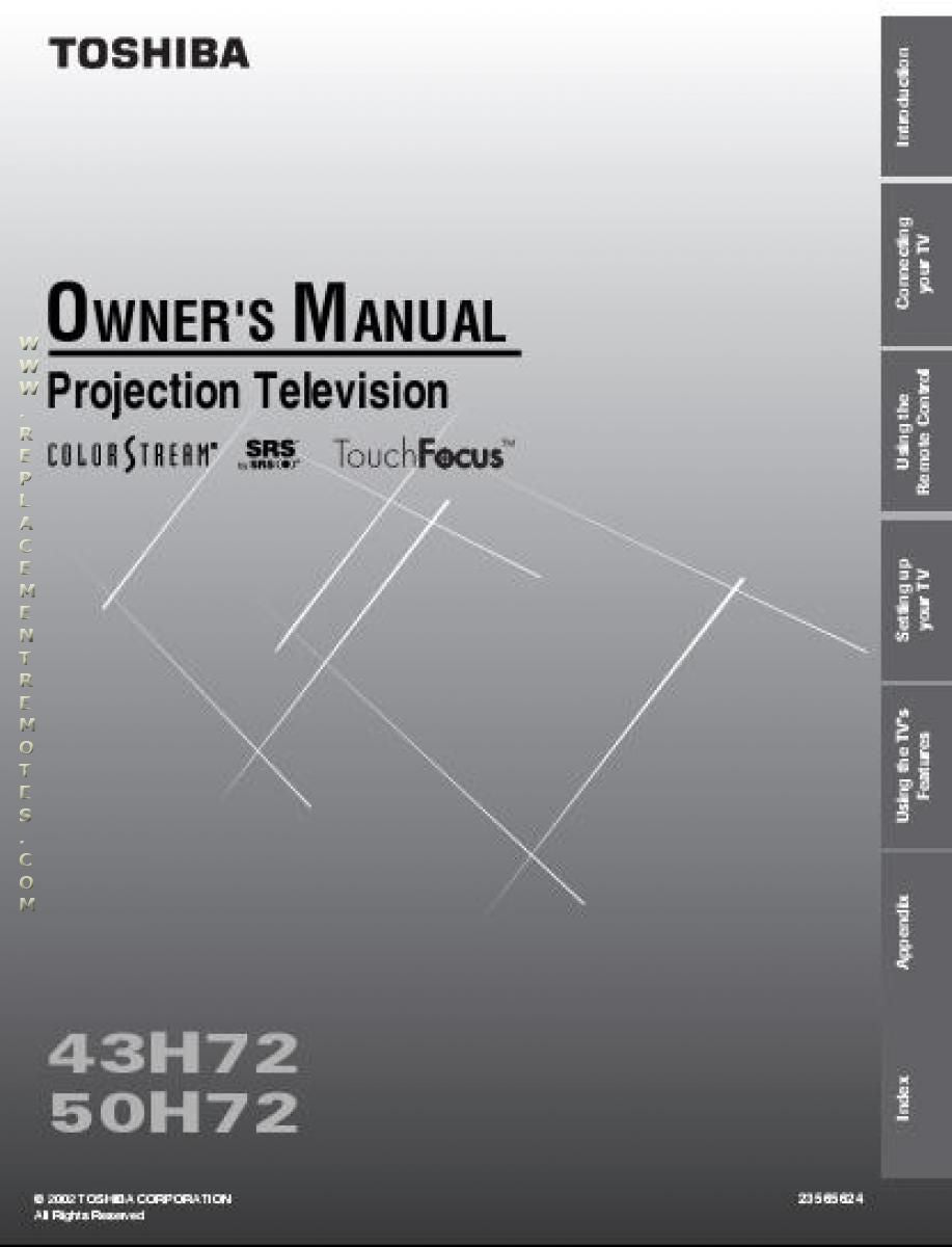 Toshiba 43H72 TV Operating Manual