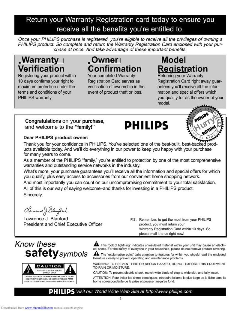 Philips 55P8341A TV Operating Manual