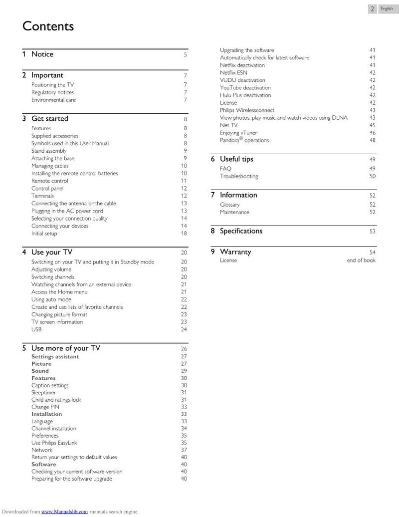 Philips 39PFL2608/F7 TV Operating Manual