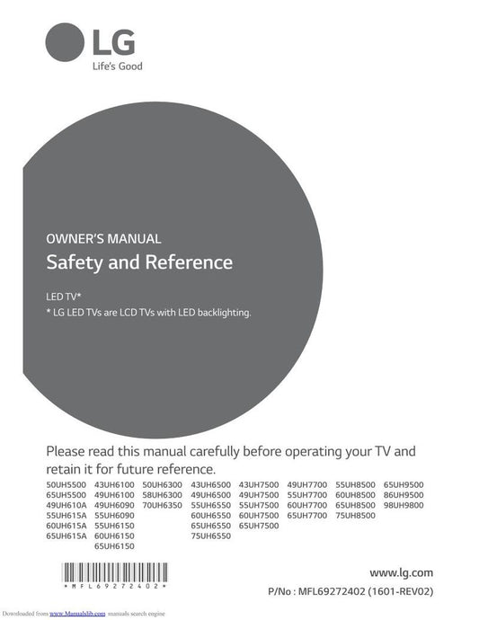 LG 65 UH 5500-UA TV Operating Manual