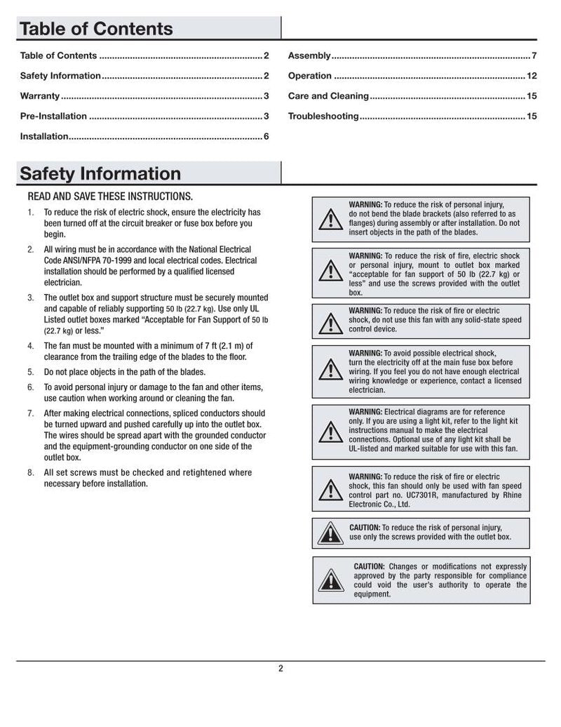 Home Decorators Collection 26655ALTURA56HOMEDECORATORSCEILINGFANOM Ceiling Fan Operating Manual