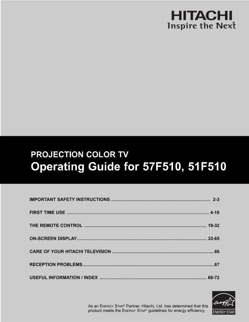 Hitachi 46 F 510 51 57 TV Operating Manual