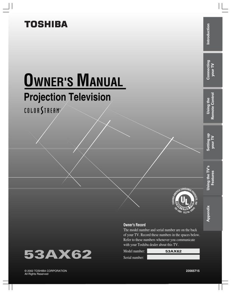 Toshiba 53AX62OM TV Operating Manual