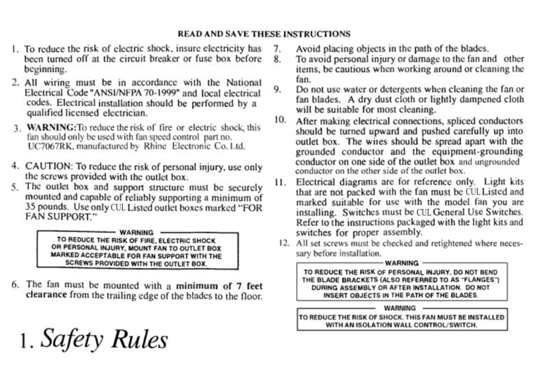 Hampton Bay 54 Hampton Bay Covington Ceiling Fan Ceiling Fan Operating Manual