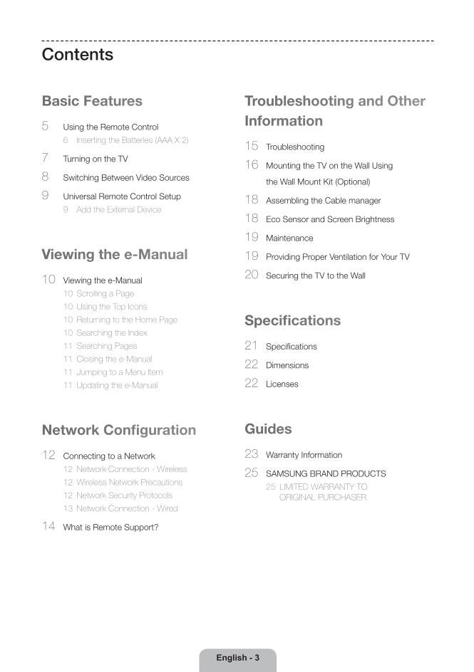 Samsung PN51F5500AFXZA PN60F5500AFXZA PN64F5500AFXZA TV Operating Manual