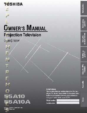 Toshiba 55A10 55A10A TV Operating Manual