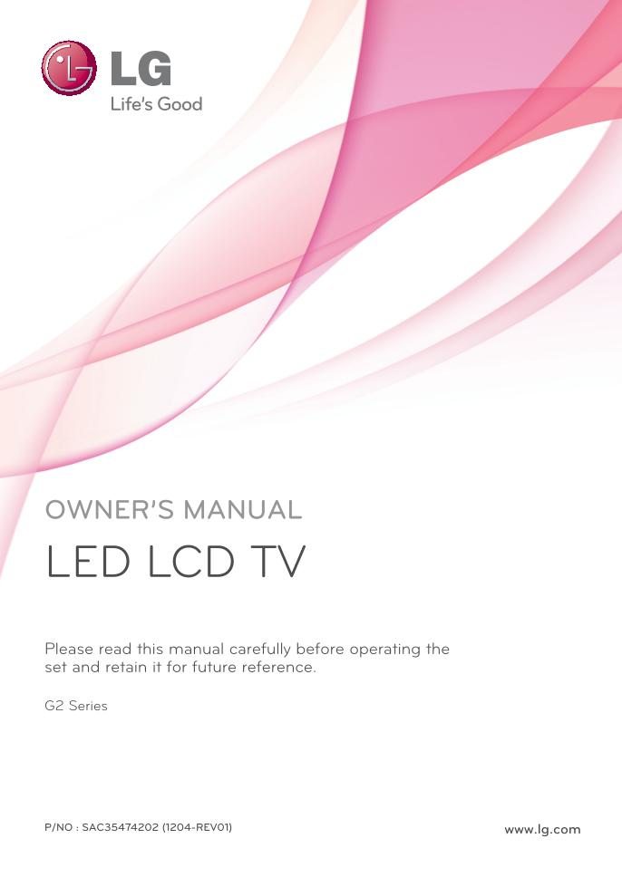 LG 47 G 2 2UG 55 TV Operating Manual