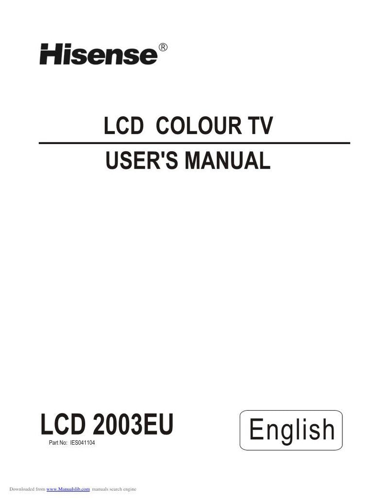Hisense 55 H 6SG TV Operating Manual