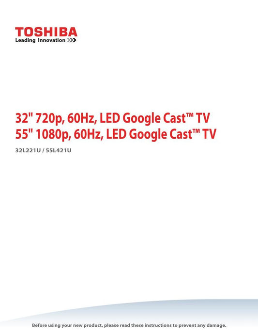 Toshiba 55L421UOM TV Operating Manual