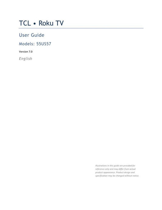 TCL 55US57 TV Operating Manual