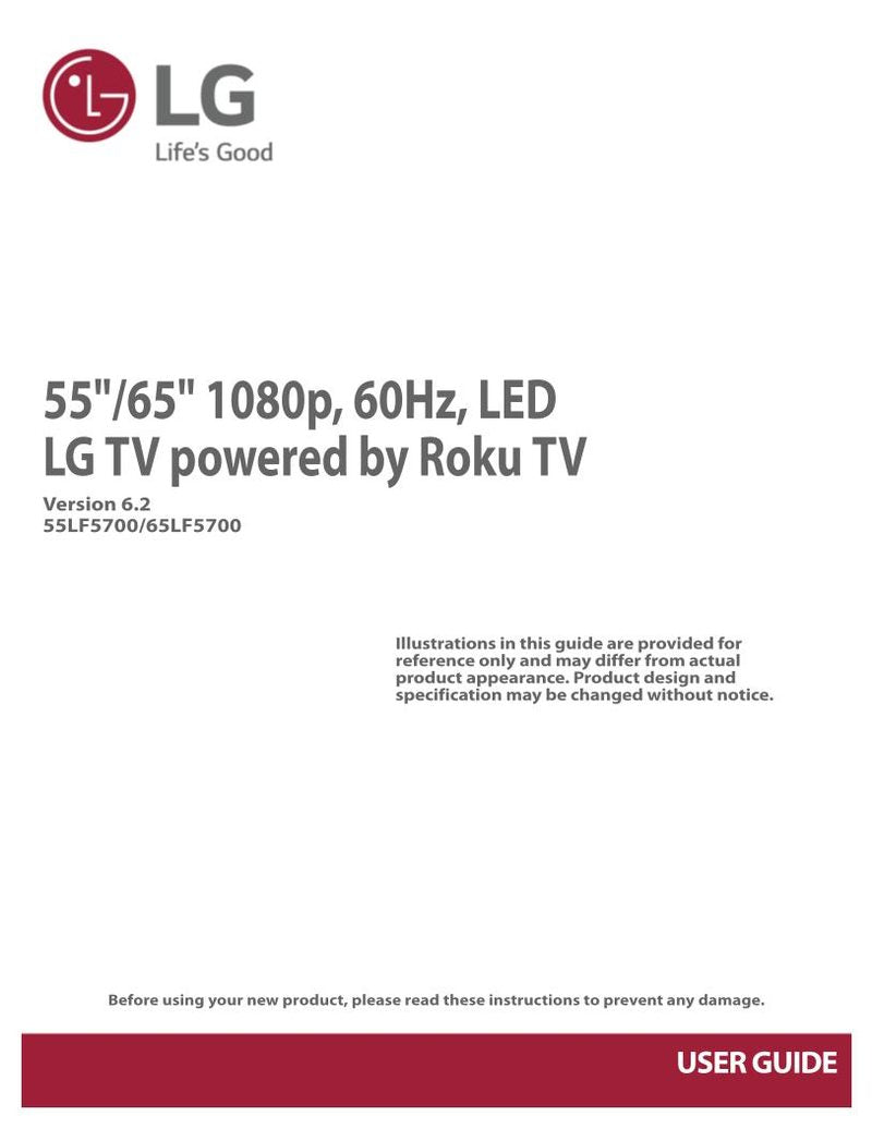 LG 55 LF 5700 5700-UA 65 TV Operating Manual