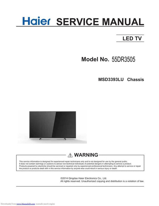 Haier 55 DR 3505A TV Operating Manual