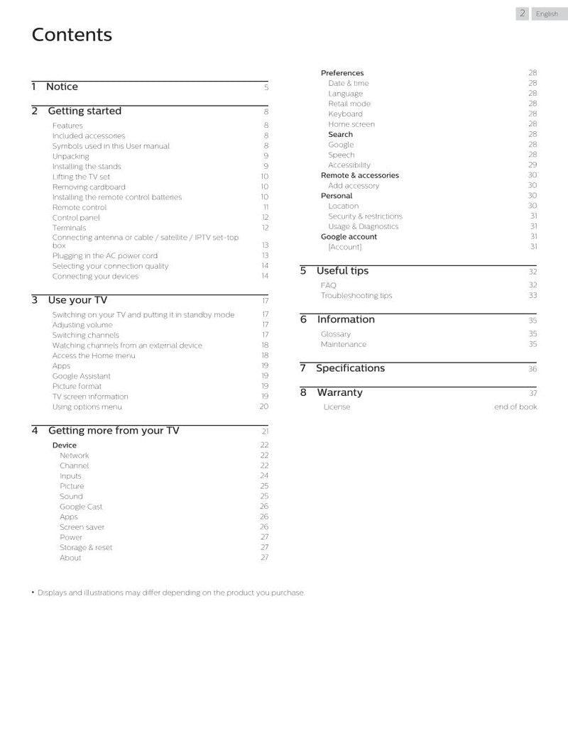 Philips 50PFL5604/F7 TV Operating Manual