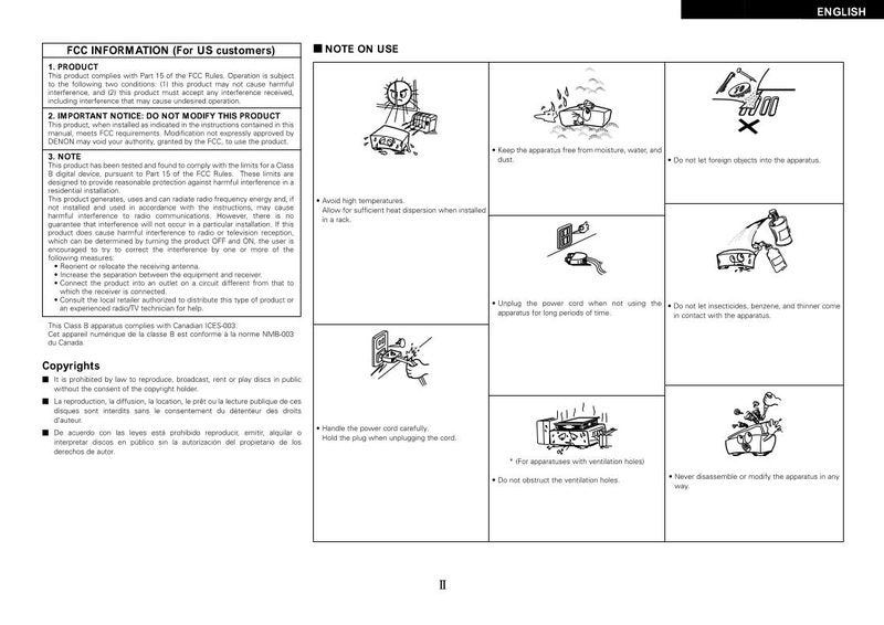 Denon DCM290 Audio/Video Receiver Operating Manual