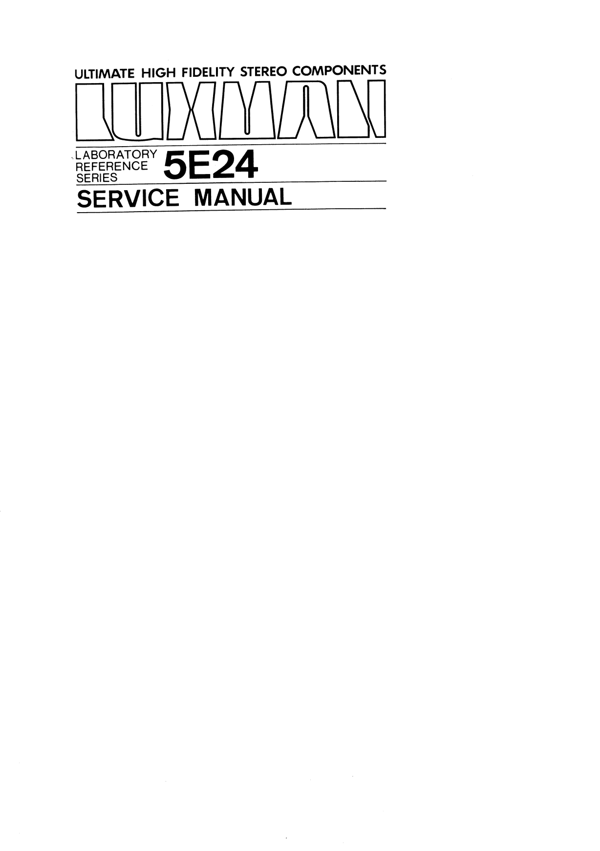 Luxman 5 E 24 Stereo Service Manual (Pages: 6)