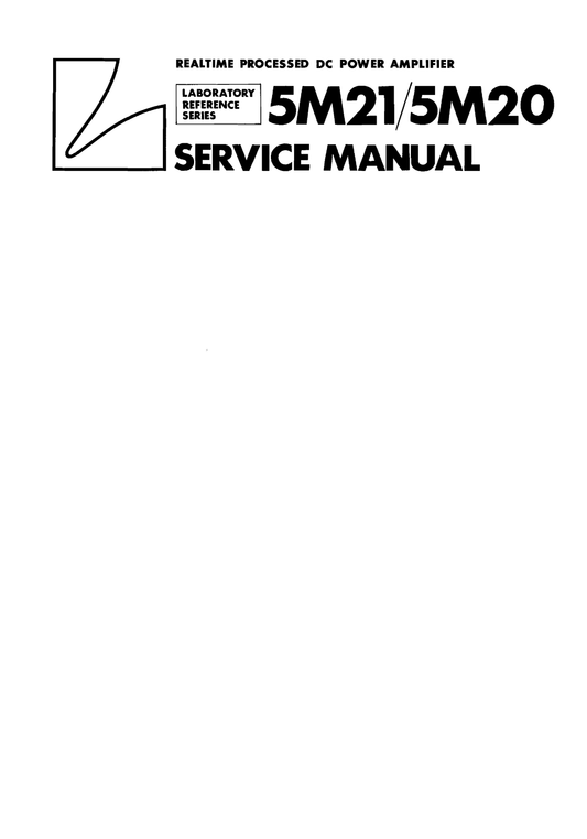 Luxman 5M20 & 5M21 Power Amplifier Service Manual (Pages: 35)