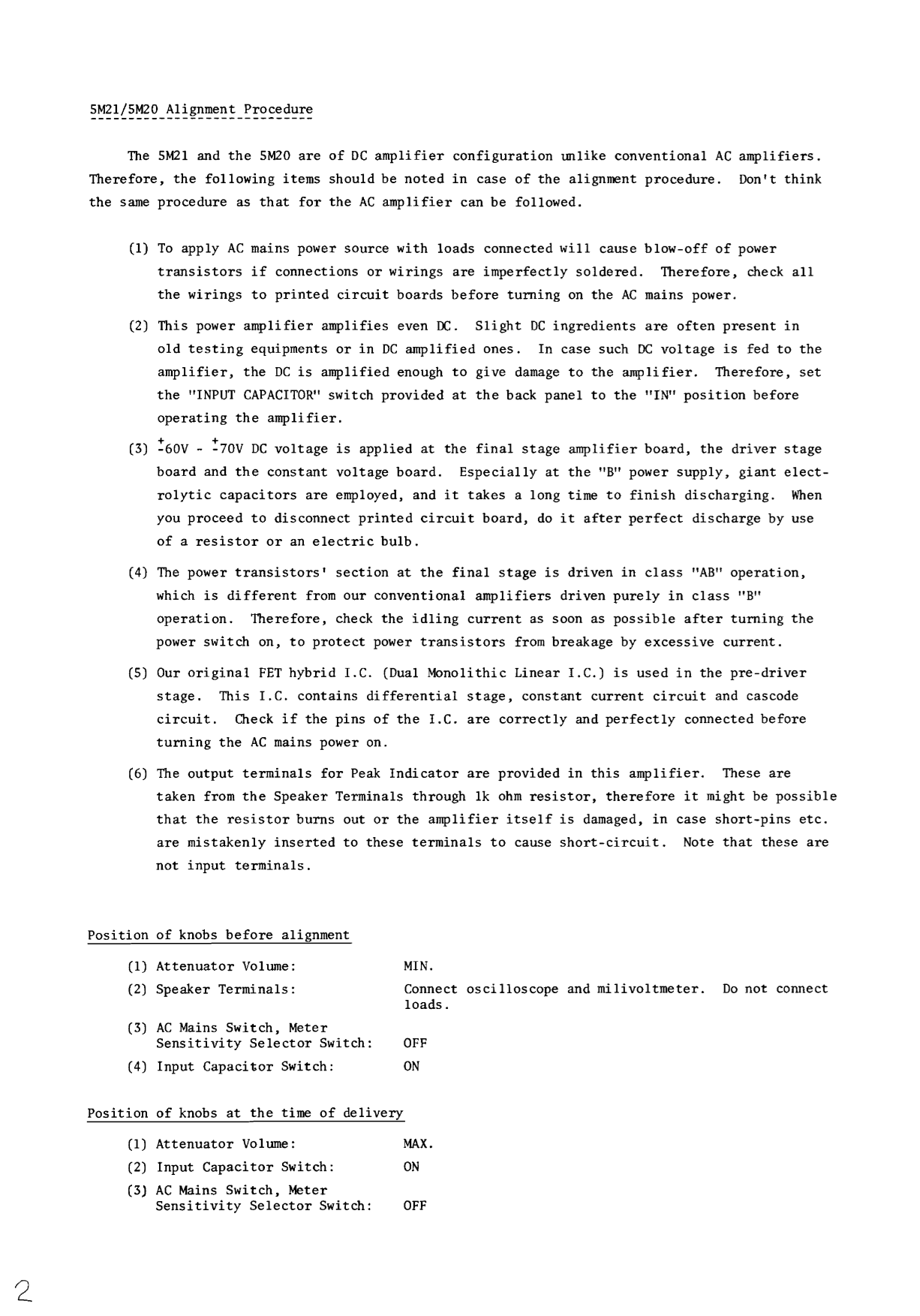 Luxman 5 M 20 & 21 Power Amplifier Service Manual (Pages: 35)