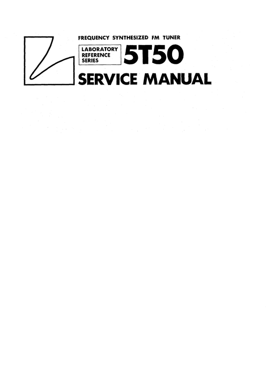 Luxman 5T50 FM Tuner Service Manual (Pages: 51)