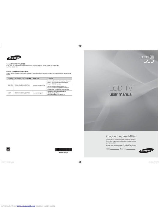 Samsung LN40A550P3FOM TV Operating Manual