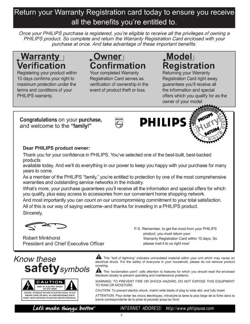 Philips 60PP9601OM TV Operating Manual