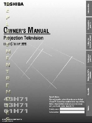 Toshiba 61H71OM TV Operating Manual