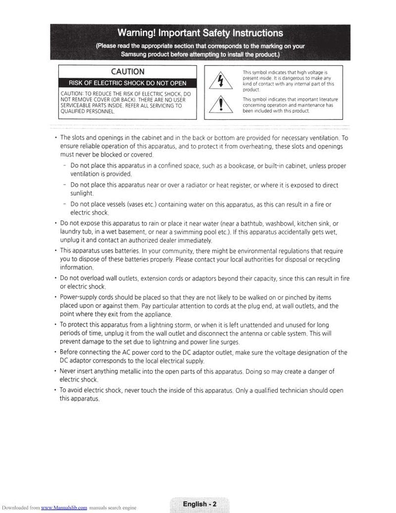 Samsung UN60H6400AFXZA TV Operating Manual