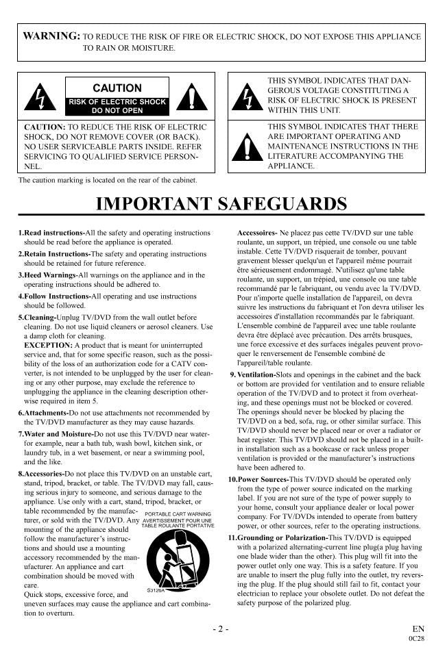 Philips 6513DA DVD Player Operating Manual