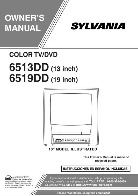 Philips 6513DD 6519DD TV/DVD Combo Operating Manual