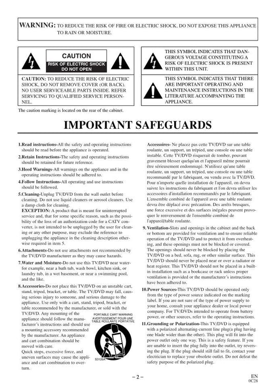 Philips 6513DD 6519DD TV/DVD Combo Operating Manual