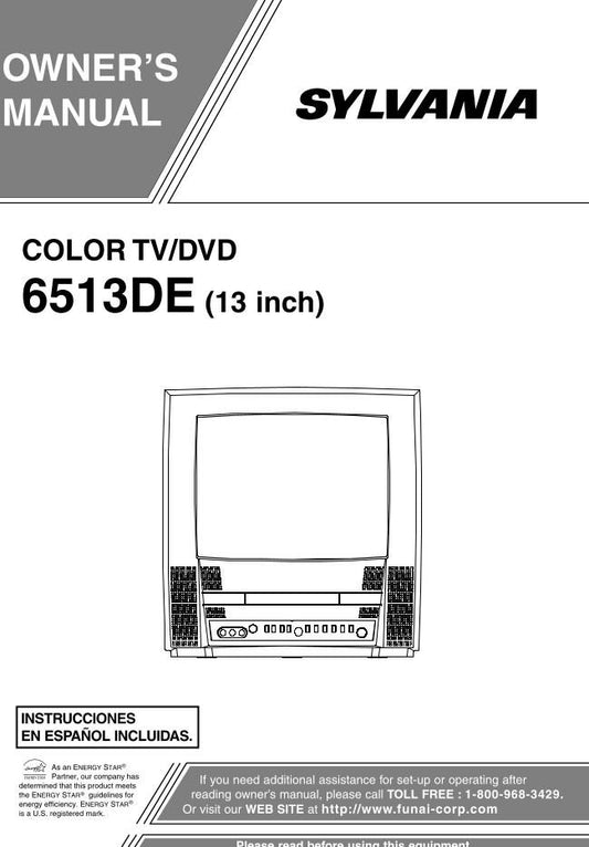 Philips 6513DE TV/DVD Combo Operating Manual