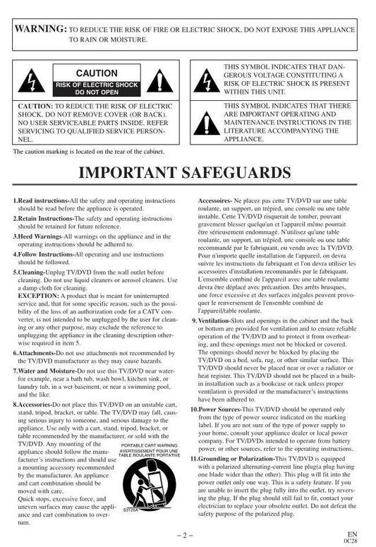 Philips 6513VD TV/DVD Combo Operating Manual