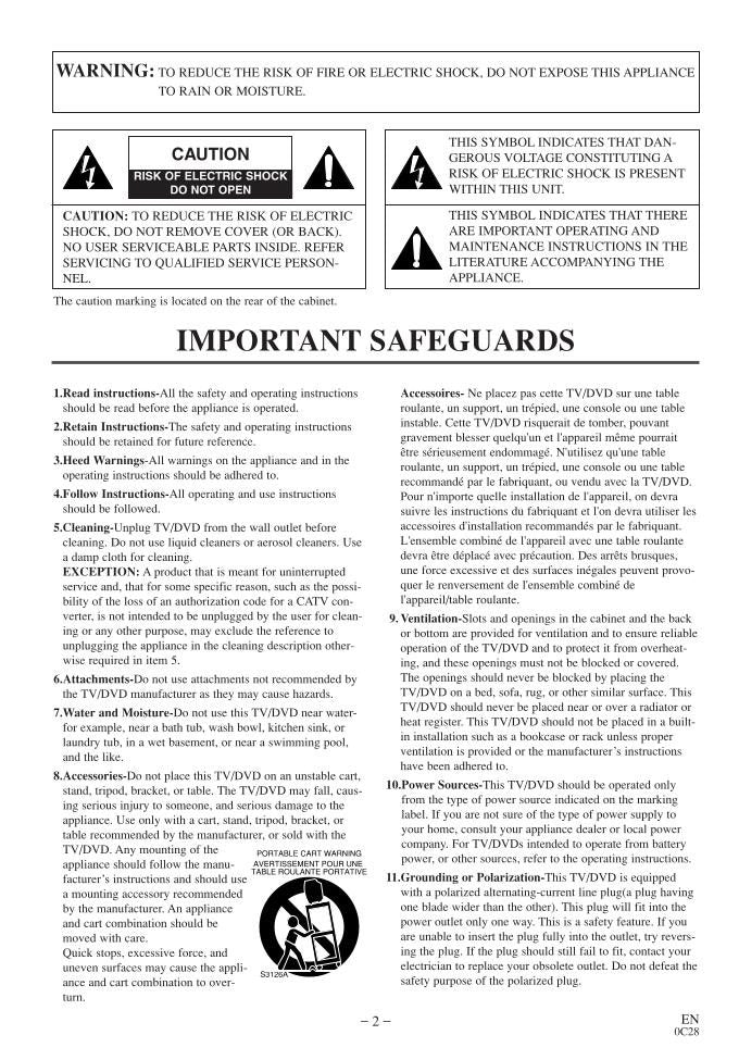 Philips 6519VD TV/DVD Combo Operating Manual