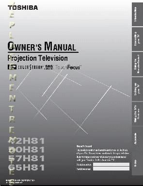 Toshiba 42H81 TV Operating Manual