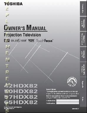 Toshiba 42HDX82 50HDX82 57HDX82 TV Operating Manual