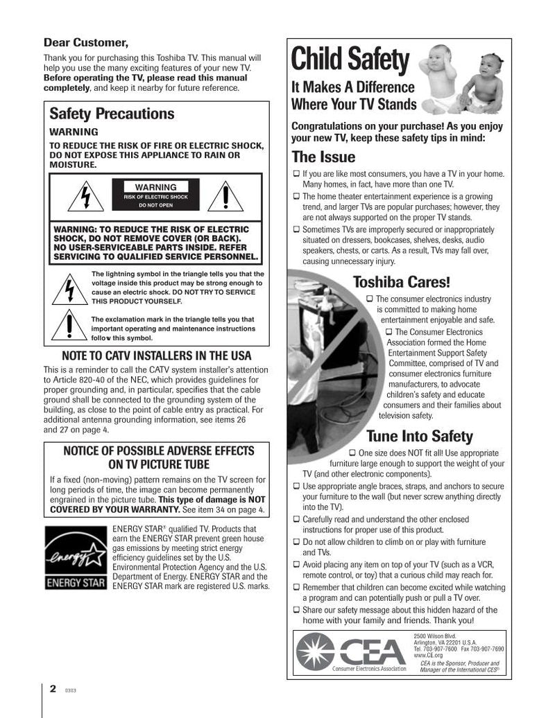 Toshiba 65NH84 TV Operating Manual