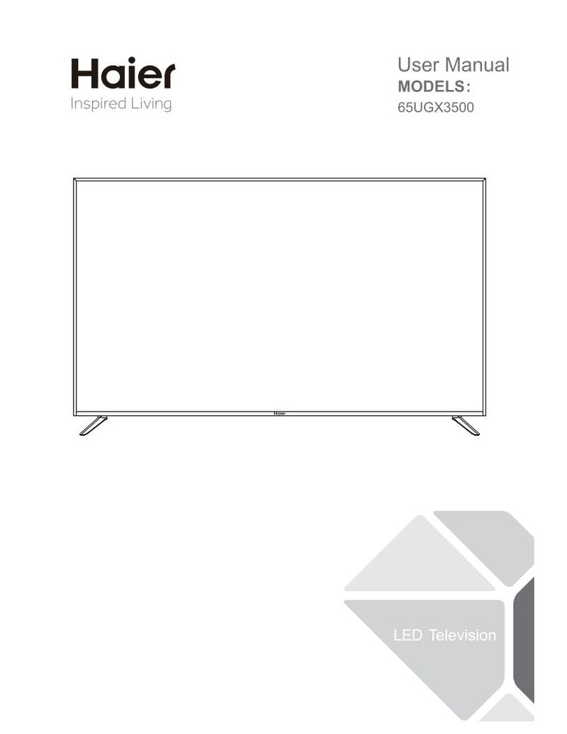 Haier 65 UG 6550G TV Operating Manual