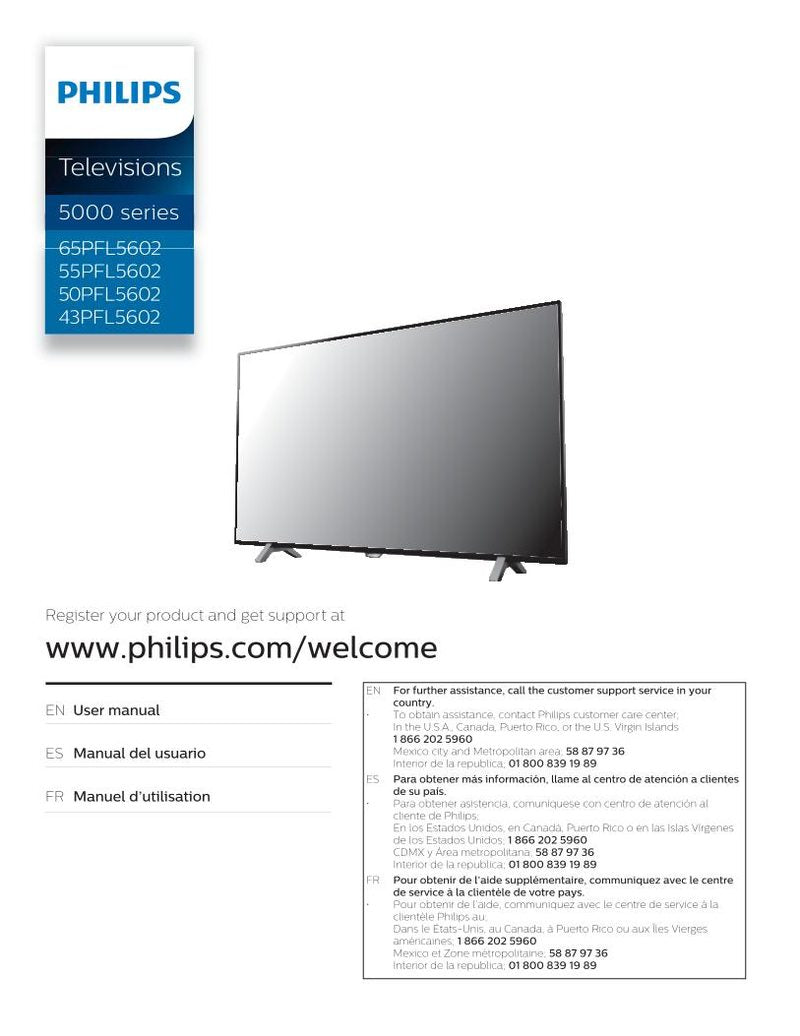 Philips 65PFL5602/F7 TV Operating Manual