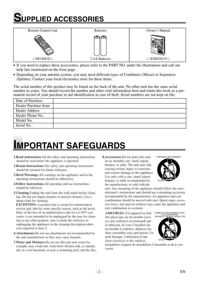 Philips 6615LDF 6615LDG TV/DVD Combo Operating Manual