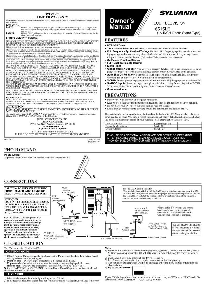 Philips 6615LEOM TV Operating Manual