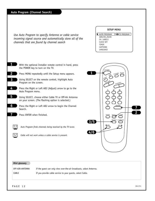 Zenith 6710V00108DOM Universal Remote Control Operating Manual