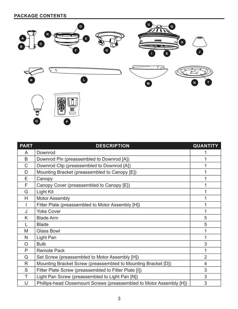 Harbor Breeze Harbor Breeze Kingsbury 70in Ceiling Fan Ceiling Fan Operating Manual