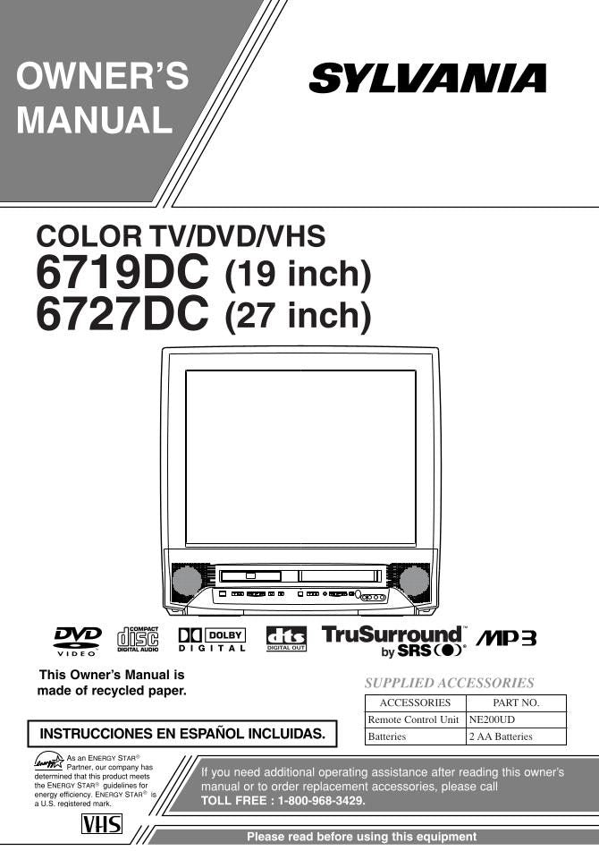 Philips 6719DC 6727DC DVD Player Operating Manual