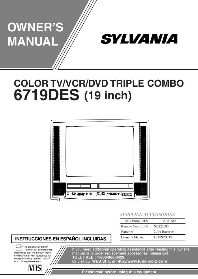 Philips 19TVD4S 6719DE 6719DES TV Operating Manual