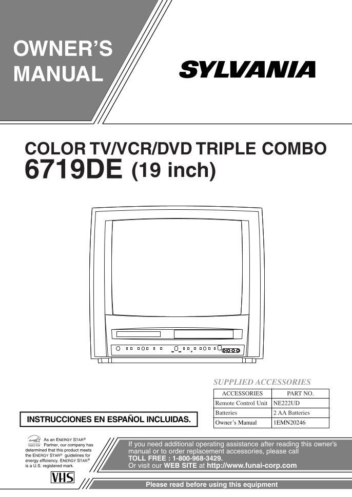 Philips 19TVD4S 6719DE 6719DES TV Operating Manual