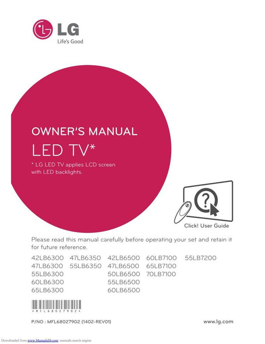 LG 70 LB 7100UC TV Operating Manual