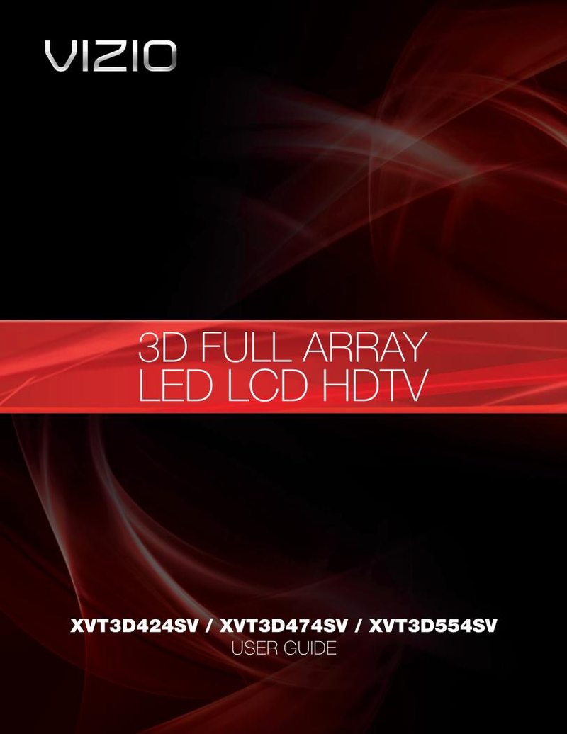 Vizio XVT3D424SV XVT3D474SV XVT3D554SV TV Operating Manual