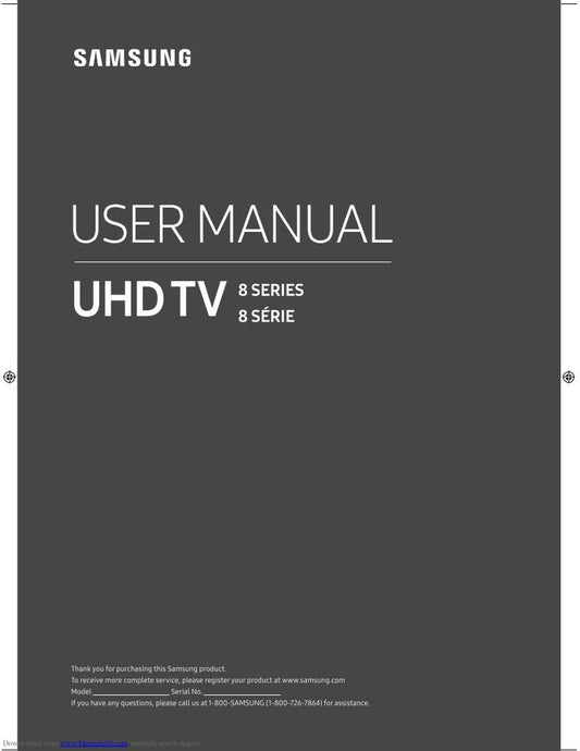 Samsung UN49RU8000FXZA TV Operating Manual